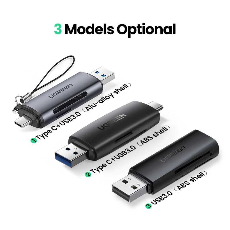 Фотография №5 товара Кардридер UGREEN с USB 3,0 и USB C на SD,