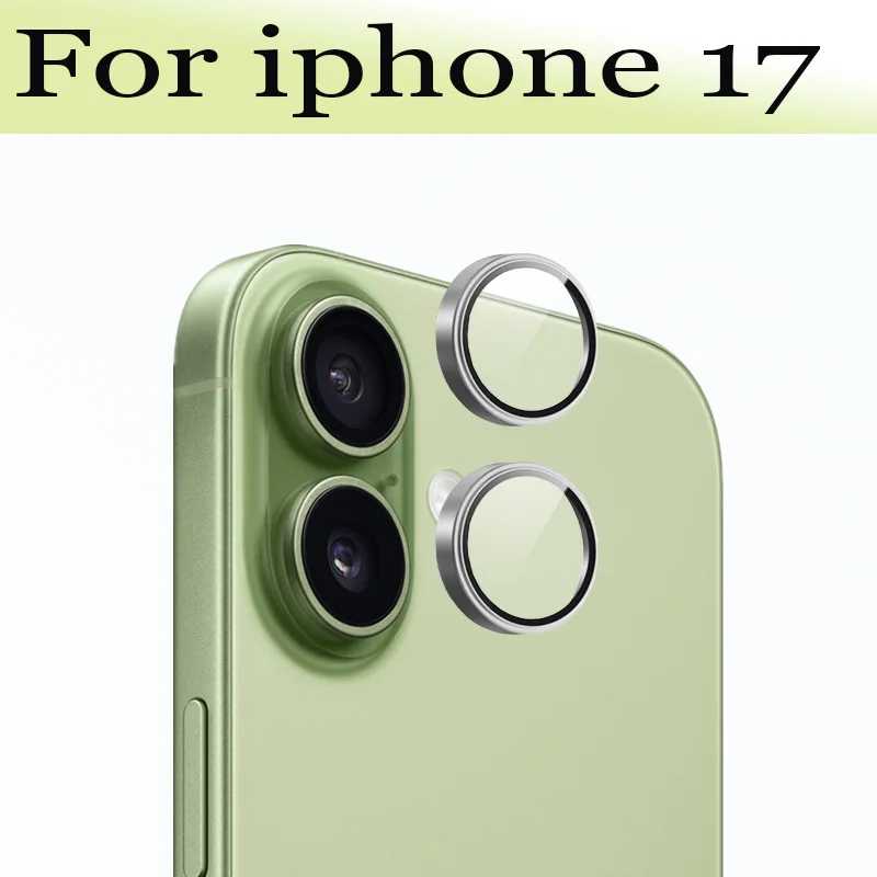 Matel Ring Защитная пленка для камеры Apple iphone 17, стеклянная защита для объектива камеры, 3D-дизайн, полное покрытие, 1/2 шт. Защитная пленка для мобильного телефона