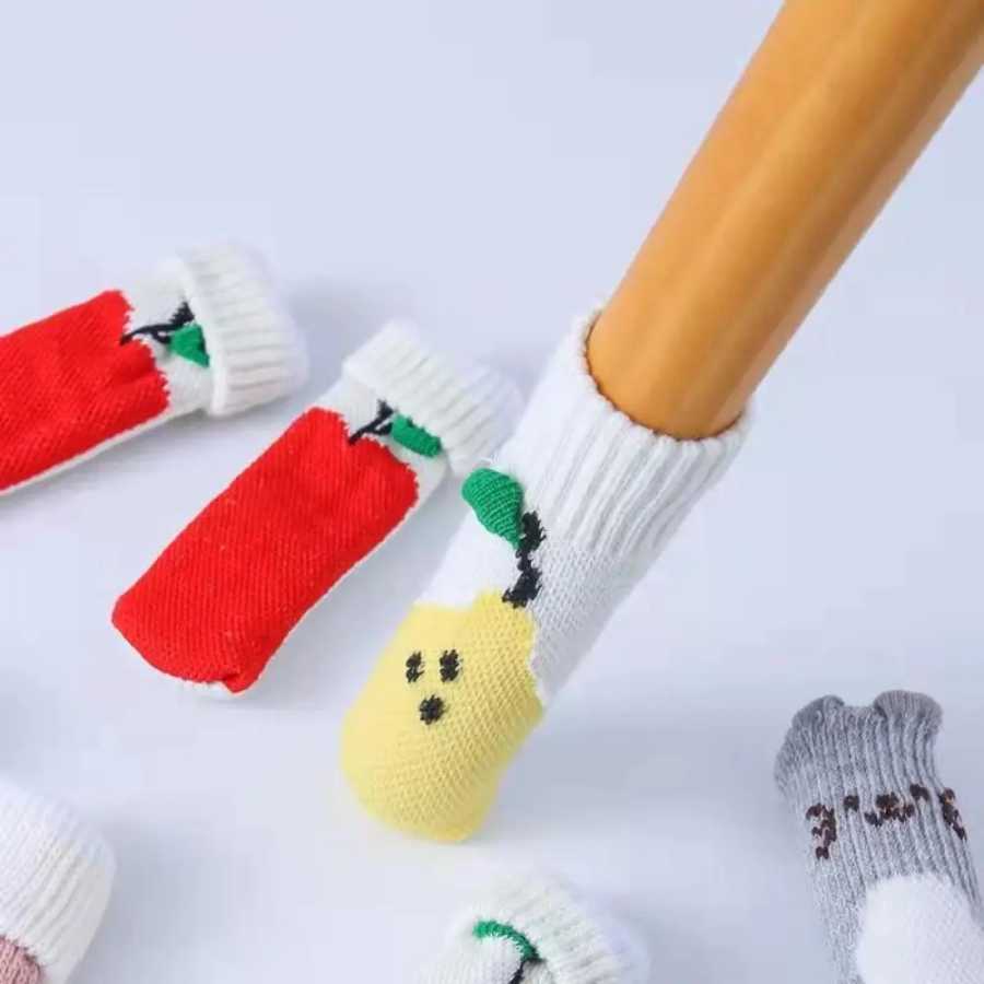 4 шт./компл., вязаный чехол для ножек стола, нескользящие шумоподавляющие ножки стола, носки, более толстые защитные ножки стула, мебельные ножки Мебельная фурнитура