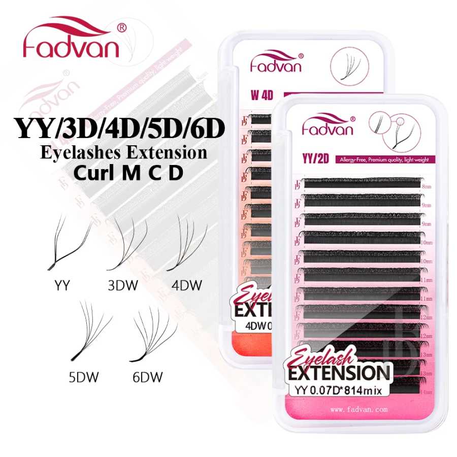 FADVAN YY/3D/4D/5D/6D W Форма ресниц M/C/D Curl Готовые объемные вееры Искусственные норковые ресницы Бразильский объем Натуральные мягкие YY Lashes Косметика