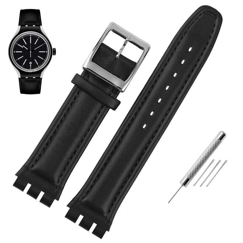 Фотография №5 товара Ремешок из натуральной кожи для часов Swatch YCS YAS YGS