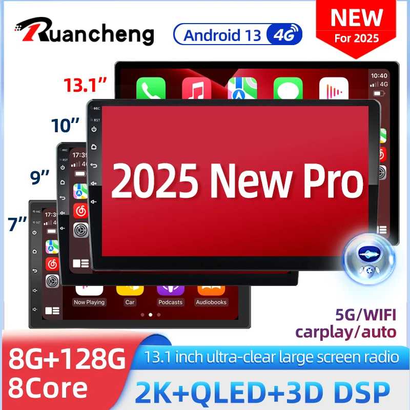 Android 13 2 Din автомобильный радиоприемник carpla Auto 7 9 10 13,1-дюймовый универсальный Wi-Fi GPS аудио мультимедийный плеер для Nissan Toyota Kia Honda Автоэлектроника