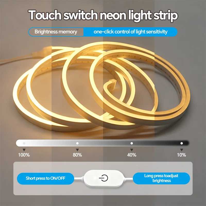 Фотография №2 товара Силиконовая USB LED-лента, гибкая, с регулировкой яркости и 3 цветовыми