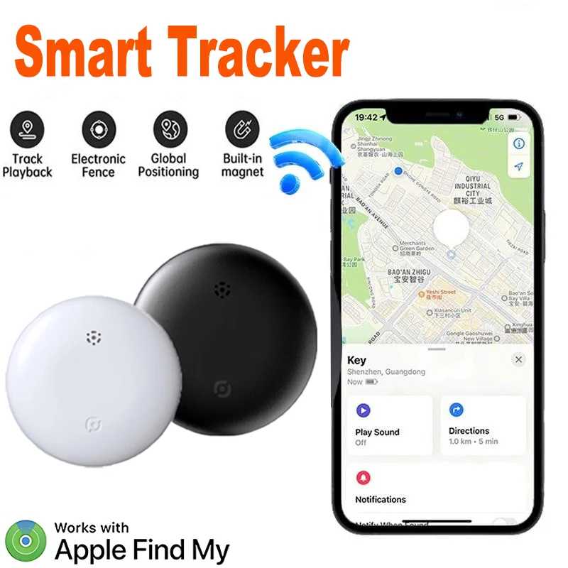 Smart Airtag Bluetooth GPS Портативный трекер работает с Apple Find My APP Air Tag Tracker Locator Pet Child Bag Key Finder для IOS Доступ к автоматизации здания