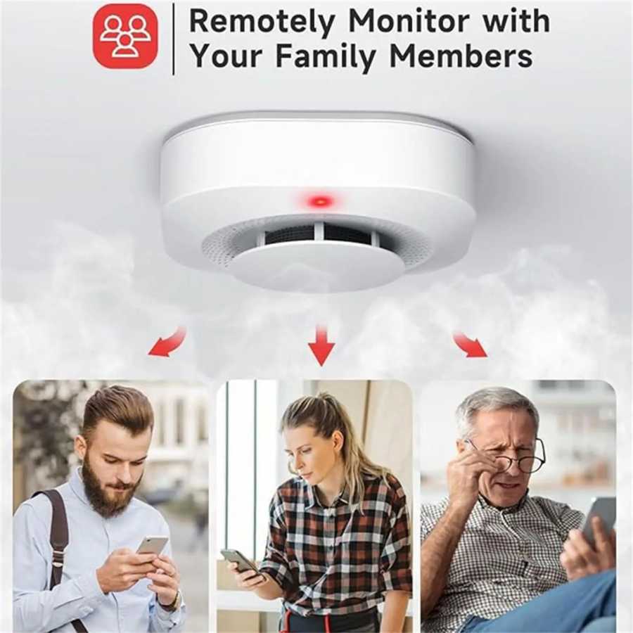 Фотография №4 товара Tuya Wi-Fi датчик дыма домашняя охранная сигнализация Smart Life приложение