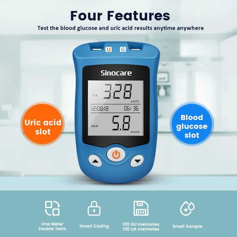 Фотография №1 товара Глюкометр Sinocare Safe AQ UG для измерения уровня глюкозы и