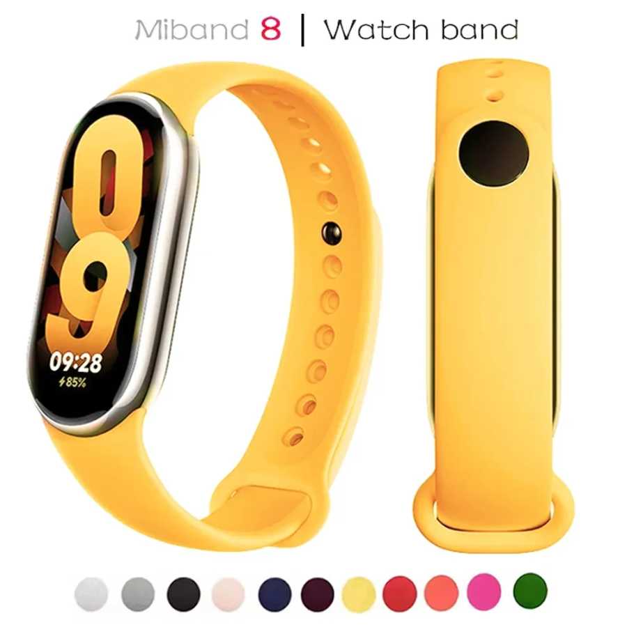 Ремешок силиконовый для Xiaomi Mi band 8-8, сменный спортивный смарт-браслет для Mi band 8, водонепроницаемый браслет для наручных часов, аксессуары Аксессуары для часов