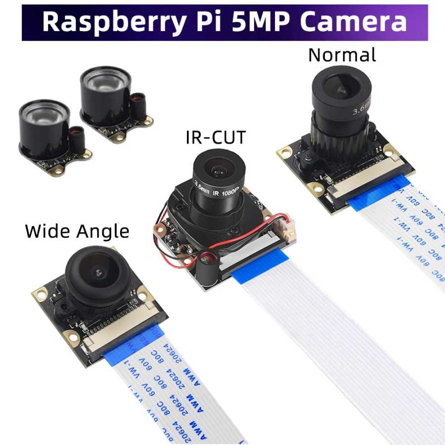 Камера Raspberry Pi 4 5 МП ночного видения 1080P Дополнительная широкоугольная камера Fisheye IR-CUT FF AF для Raspberry Pi 4B 3B+ 3B Zero Компьютерные комплектующие
