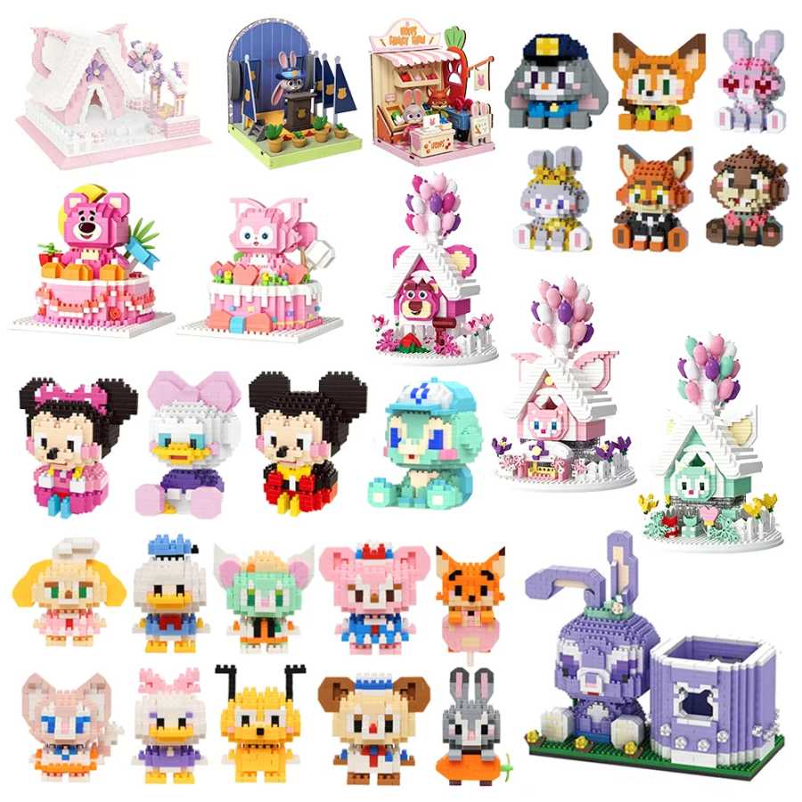 Строительные блоки Disney Zootopia Small LinaBell, модель Джуди Ник, Дональд Дак, развивающие игрушки Лотсо, игрушки Микки Маус для детей на день рождения Конструкторы