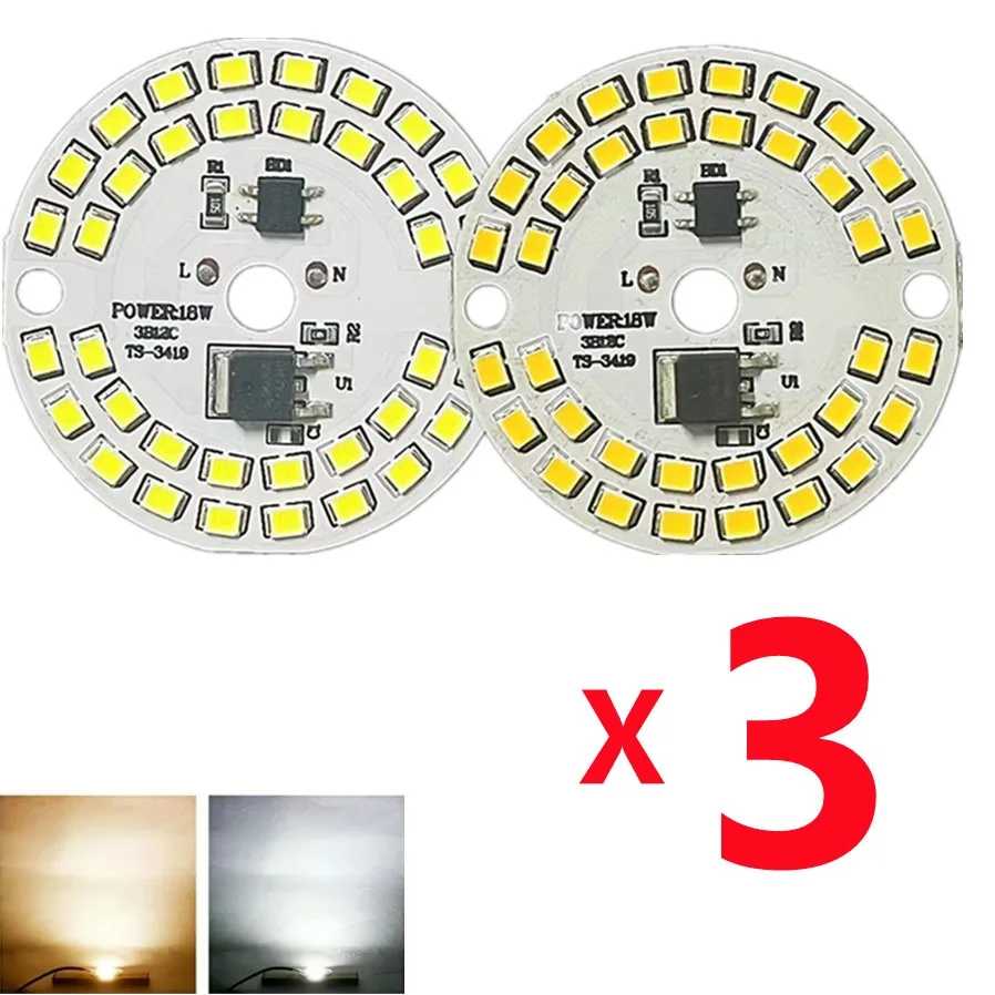 3 шт. AC220V светодиодный чип для лампы 5 Вт 7 Вт 9 Вт 12 Вт 15 Вт 18 Вт SMD 2835 светодиодные круглые лампы чипы световые бусины освещение прожектор лампы чип Аксессуары для освещения