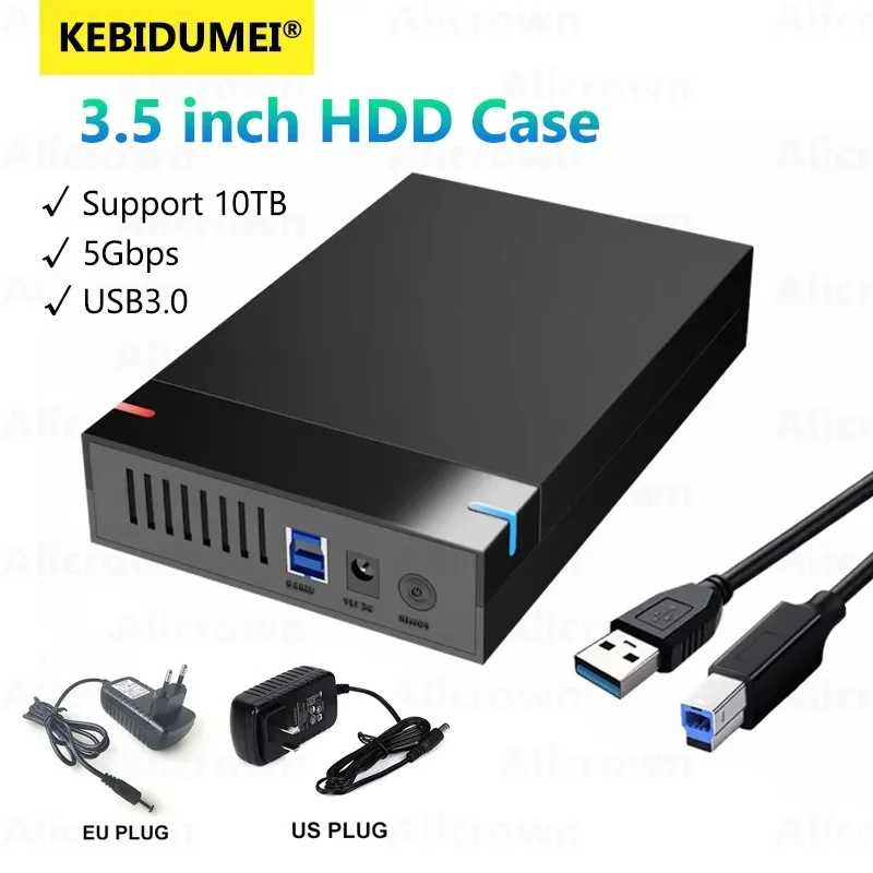 Корпус HDD 3,5-дюймовый внешний считыватель жесткого диска SATA-USB 3.0 для HDD Box Case HD Внешний высокоскоростной корпус HDD для ПК Lapop Хранение данных