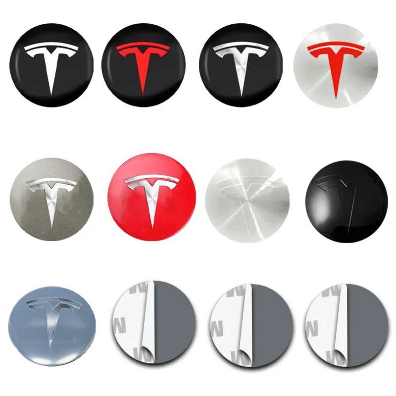 Фотография №3 товара 4 шт., 56 мм, колпачок Tesla Hub, логотип центральной крышки,