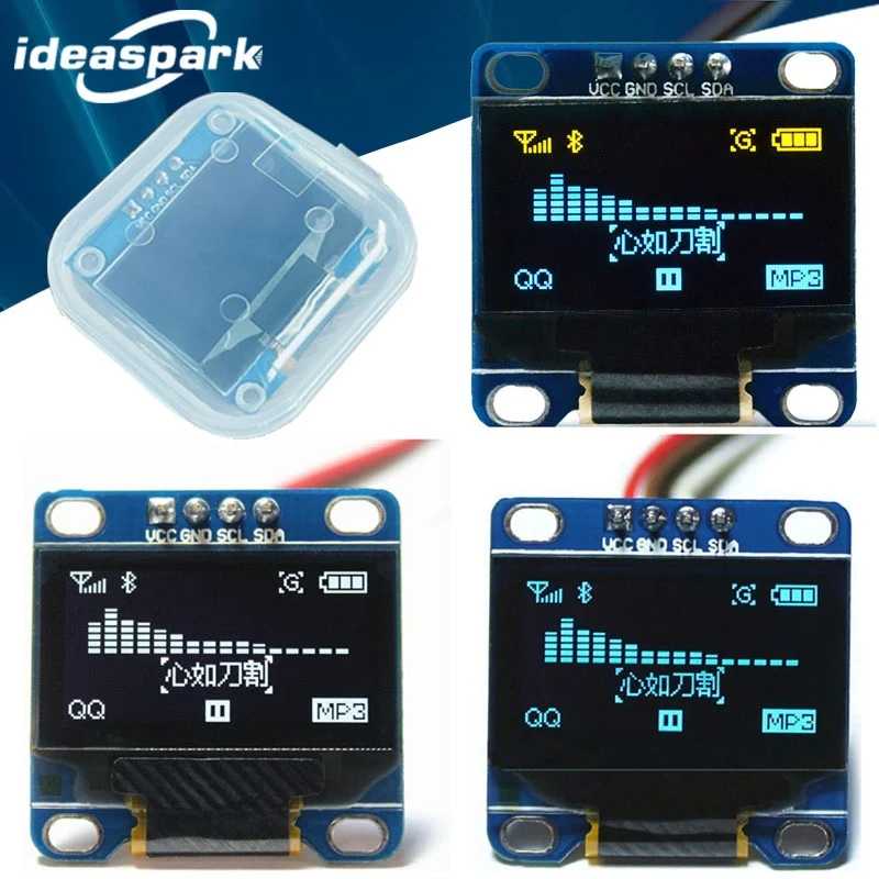 0,96-дюймовый модуль OLED-дисплея SSD1306 I2C IIC SPI Serial 128X64 ЖК-дисплей 4-контактный желтый синий белый синий для Arduino (контактные разъемы пайки) Оптоэлектронные дисплеи