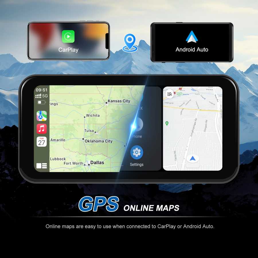 Фотография №3 товара Podofo Мотоциклетная навигация Carplay 6,25 ''Смарт-плеер Android Auto IP67 Водонепроницаемый