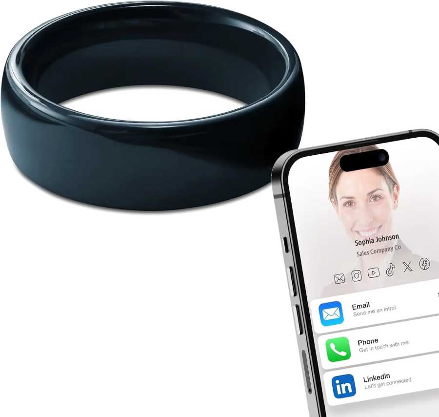 Полностью керамическое интеллектуальное кольцо Ntag215 NFC, совместимое с телефонами и устройствами с поддержкой NFC, программируемыми 504 байтами для бизнес-меток Стильные украшения