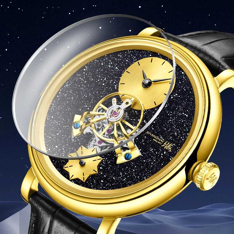 Фотография №4 товара Мужские механические часы Shanghai Tourbillon Sky Dome 43 мм с