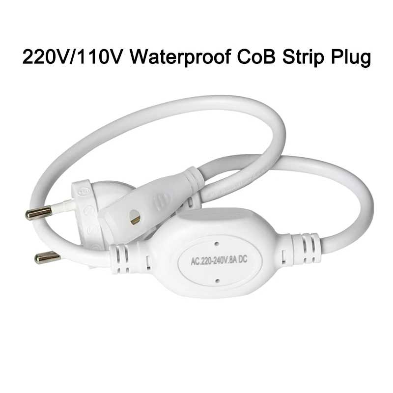 8A 110V 220V 10mm 12mm Водонепроницаемая светодиодная лента Cob Разъем США ЕС Электрика