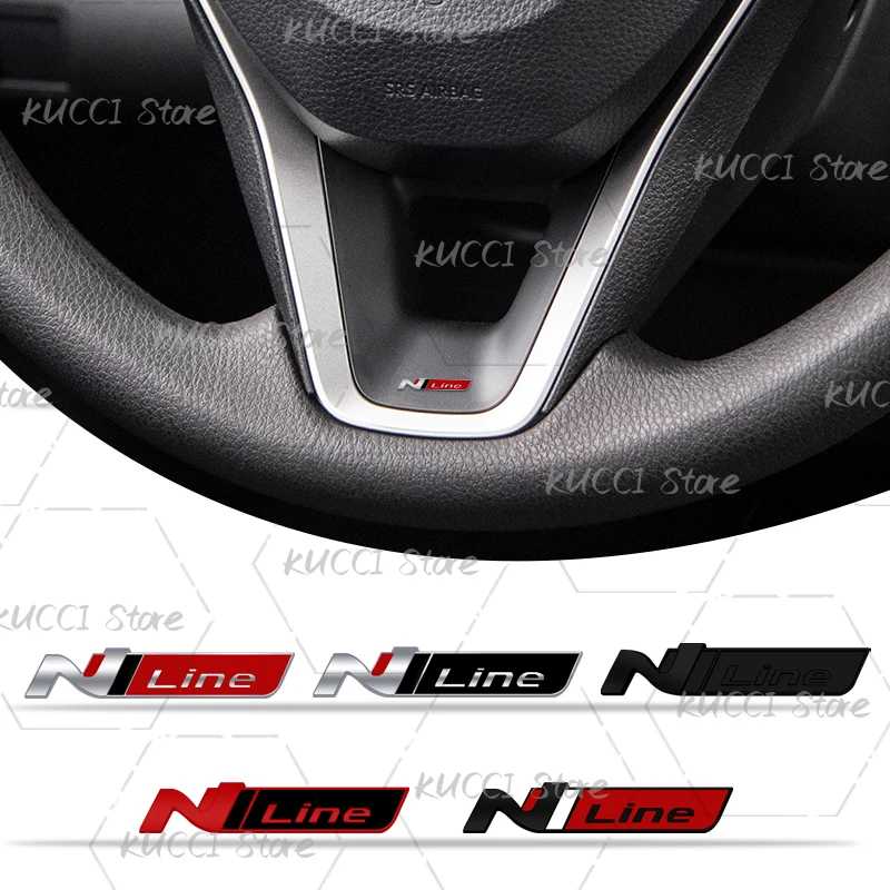 3D для N Line Tuscani Tiburon Coupe Veloster I30 Elantra I10 I20 Nexo автомобильный руль внутренняя металлическая наклейка эмблема автомобильная наклейка Аксессуары для салона
