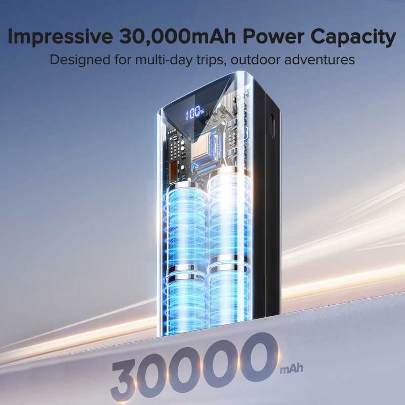 Фотография №3 товара QOOVI 30000 мАч Power Bank 22,5 Вт Быстрая зарядка Встроенный