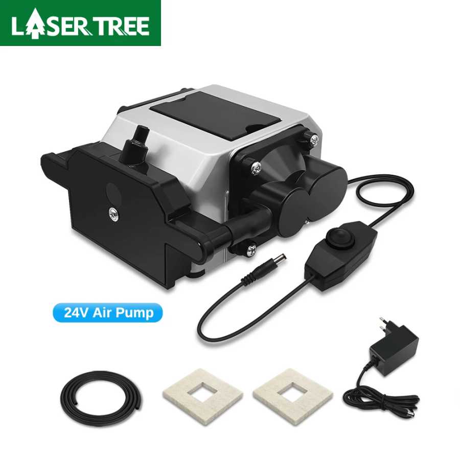 Новый электромагнитный воздушный насос LASER TREE 24 В, компрессор с низким уровнем шума и регулируемым воздушным потоком для лазерной головки, воздушный насос Деревообрабатывающее оборудование и аксессуары