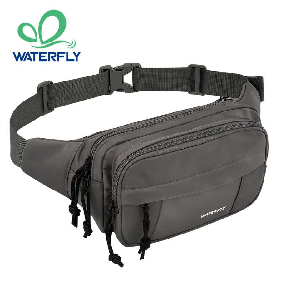 Поясная сумка WATERFLY, большая поясная сумка через плечо для женщин и мужчин с 7 карманами на молнии, поясная сумка с ремешком, поясная сумка Мужские сумки