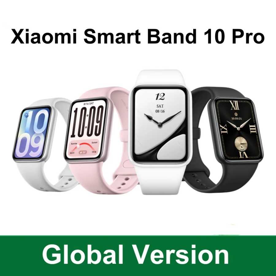 Глобальная версия Xiaomi Smart Band 10 Pro: Смарт-браслет с дисплеем 1,74 дюйма, GPS, измерением уровня кислорода в крови, спортивные функции, умные часы-браслет Mi Band Умная электроника