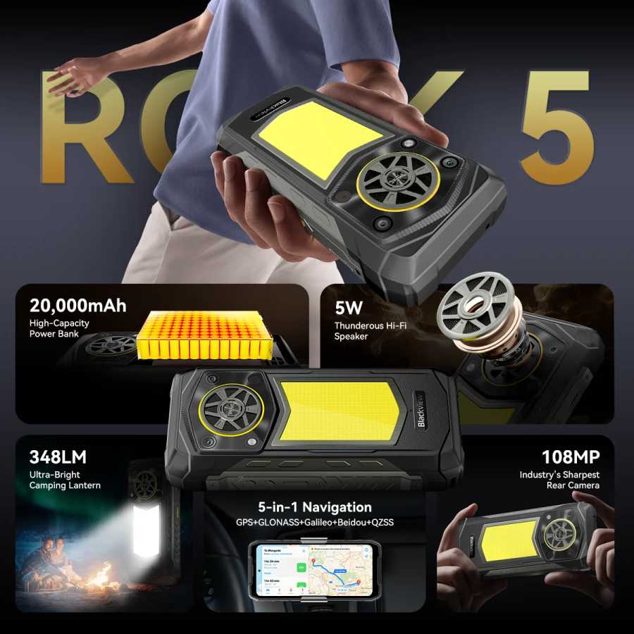 Фотография №2 товара Противоударный смартфон Blackview ROCK 5 с 6,78-дюймовым 2.4K дисплеем 120