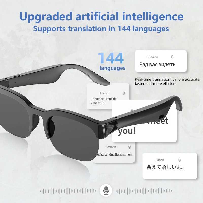 Фотография №4 товара Умные очки Lenovo 2026: Новинка с ИИ-переводом, Bluetooth, записью разговоров,