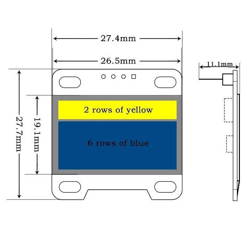 Фотография №3 товара 0,96-дюймовый модуль OLED-дисплея SSD1306 I2C IIC SPI Serial 128X64 ЖК-дисплей