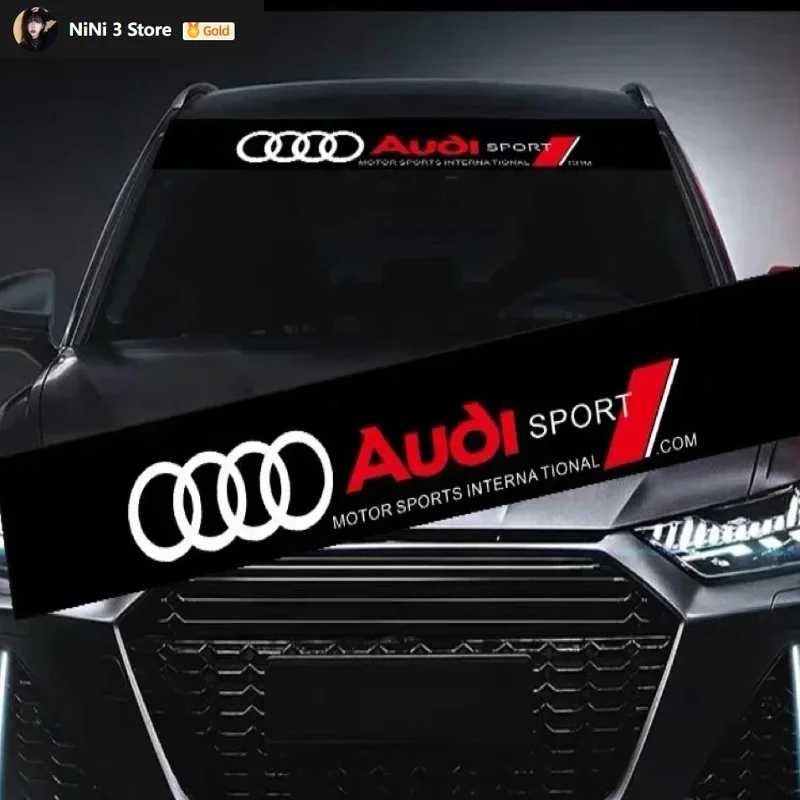 Наклейки на лобовое стекло Audi, передние декоративные наклейки, 3D наклейки для A7 Q2 Q3 Q5 Q7 A3 8P 8V 8L A5 A6 C6 C5 C7 TT, аксессуары Внешние аксессуары