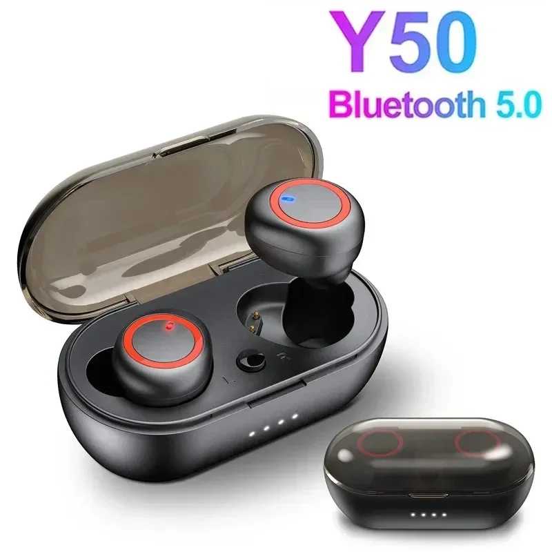 Беспроводные наушники Y50 TWS, спортивные наушники 5,0, игровая Bluetooth гарнитура с микрофоном, беспроводные наушники для телефона Портативное аудио и видео