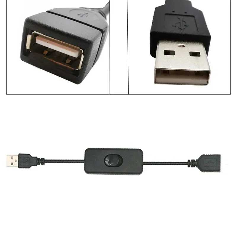 Фотография №3 товара Новый USB-кабель длиной 28 см с переключателем ВКЛ./ВЫКЛ., удлинитель для