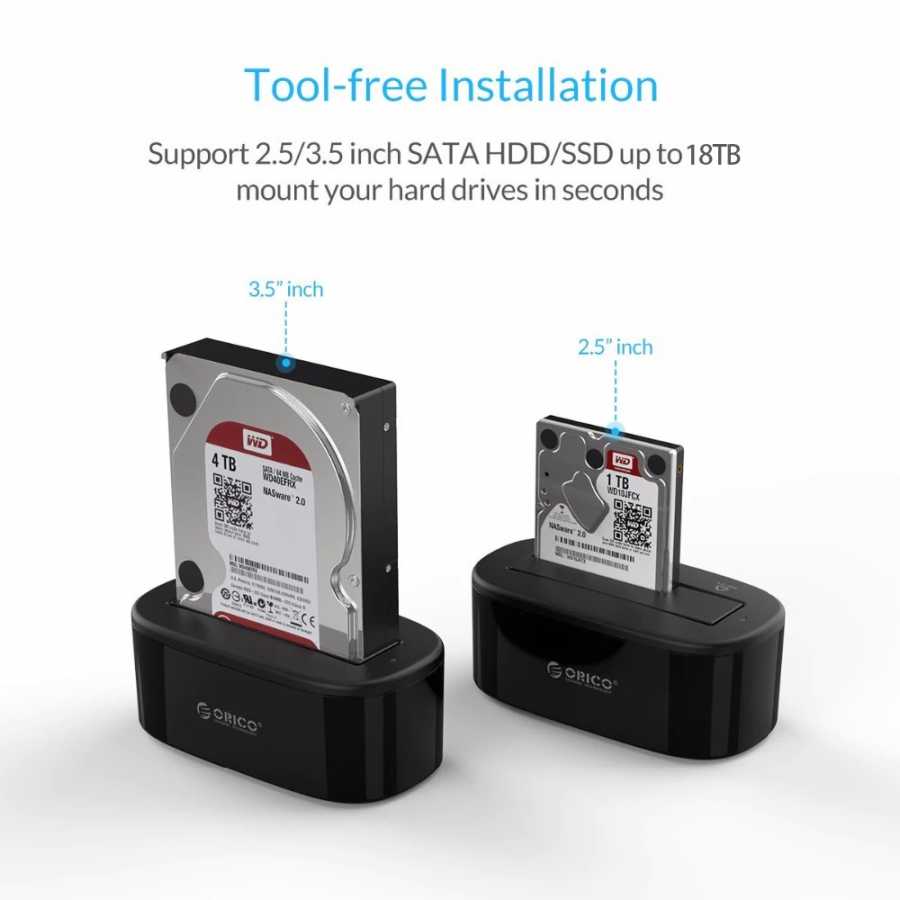 Фотография №3 товара Док-станция ORICO для жестких дисков 3,0/2,5 дюйма, USB 3,5 на
