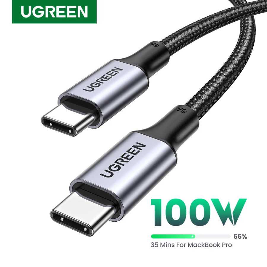 UGREEN 100 Вт USB Type C к USB C кабель для Macbook iPad Samsung Xiaomi PD Быстрая зарядка шнур 5А e-маркер чип быстрый USB C Аксессуары для мобильных телефонов
