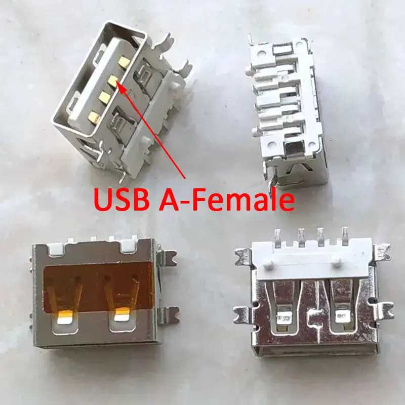 Фотография №1 товара 2/3/5 шт. USB 2.0 гнездовой разъем питания USB2.0 разъем порта