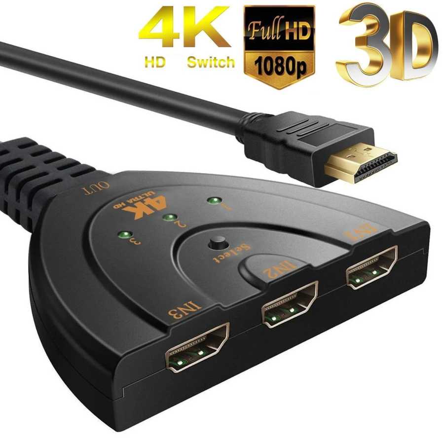 HDMI-совместимый коммутатор 4K*2K 3D Mini с 3 портами 1.4b, 4K-переключатель-сплиттер 1080P, 3 входа 1 выход, портовый хаб для DVD, HDTV, Xbox, PS3, PS4 Компьютерная периферия