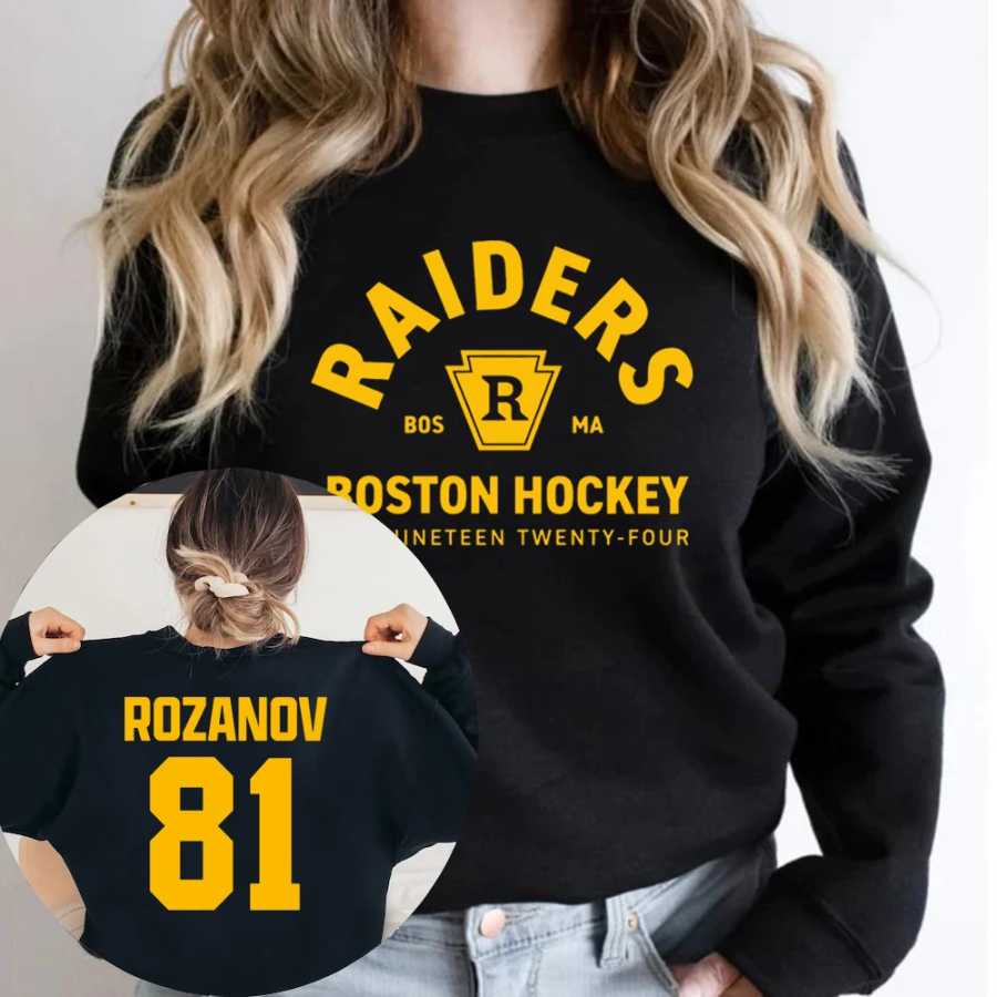 Толстовка унисекс с круглым вырезом Ilya Rozanov 81-Boston Raiders: Свитшот в стиле хоккейной соревновательности, подарок для любителей хоккея Толстовки и свитшоты