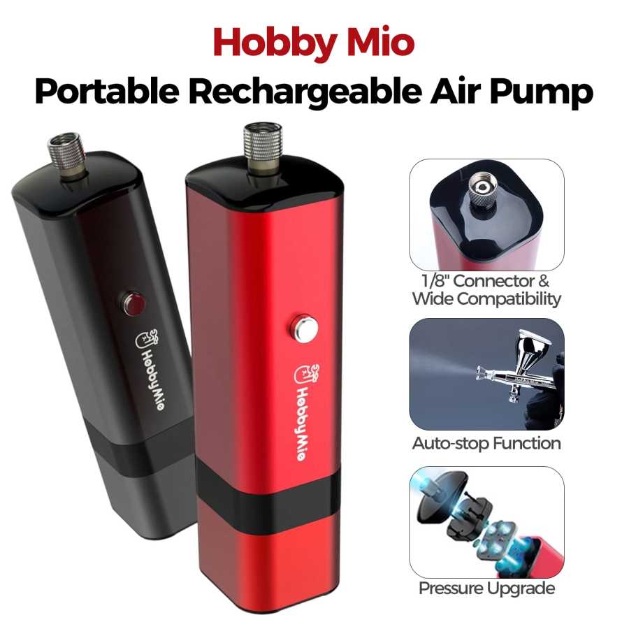Портативный компрессор HOBBY MIO HM-02 PRO с аэрографом, перезаряжаемый, с автоотключением, для покраски моделей Gunpla, нейл-арта, декора тортов, DIY Наборы инструментов