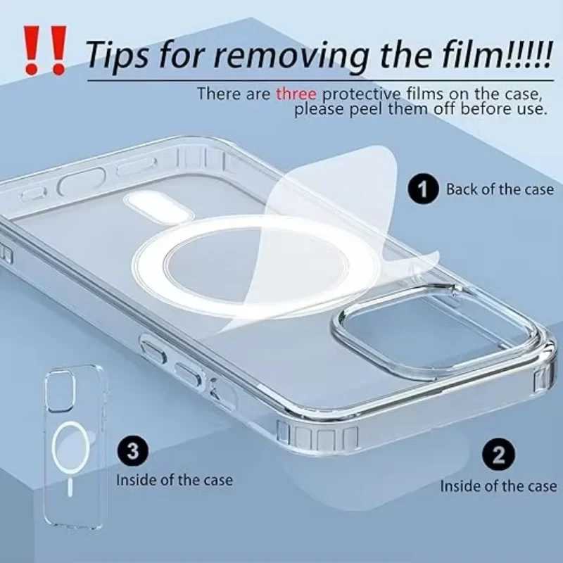 Фотография №4 товара Оригинальный магнитный прозрачный чехол для телефона Magsafe для iPhone 17,