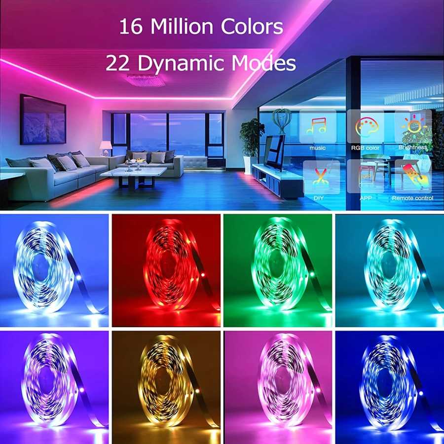 Фотография №1 товара Светодиодные фонари для синхронизации музыки в комнате RGB Светодиодные ленты