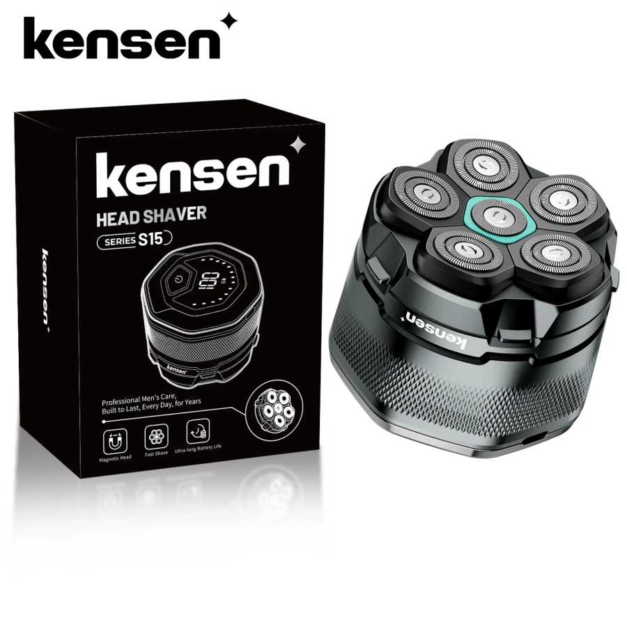 KENSEN электрические бритвы для лысиych мужчин 6D магнитная бритва триммер для бороды USB перезаряжаемый светодиодный дисплей водонепроницаемые бритвы для бороды Техника для красоты