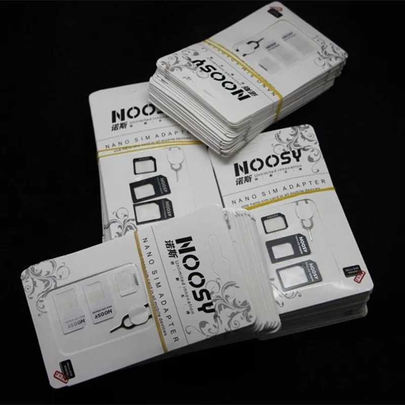 5 комплектов адаптера 4 в 1 Noosy Nano Sim Card + адаптер Micro Sim Card + стандартный адаптер SIM-карты для IPhone SIM-карты и аксессуары