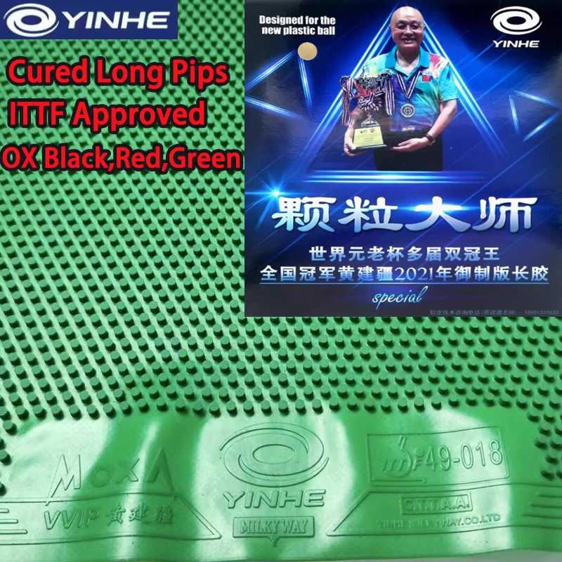 YINHE VVIP Maste Long Pips Накладка для настольного тенниса OX Cured/Uncured Huang Jianjiang Medium Pips Резина для пинг-понга Одобрено ITTF Спортивные ракетки