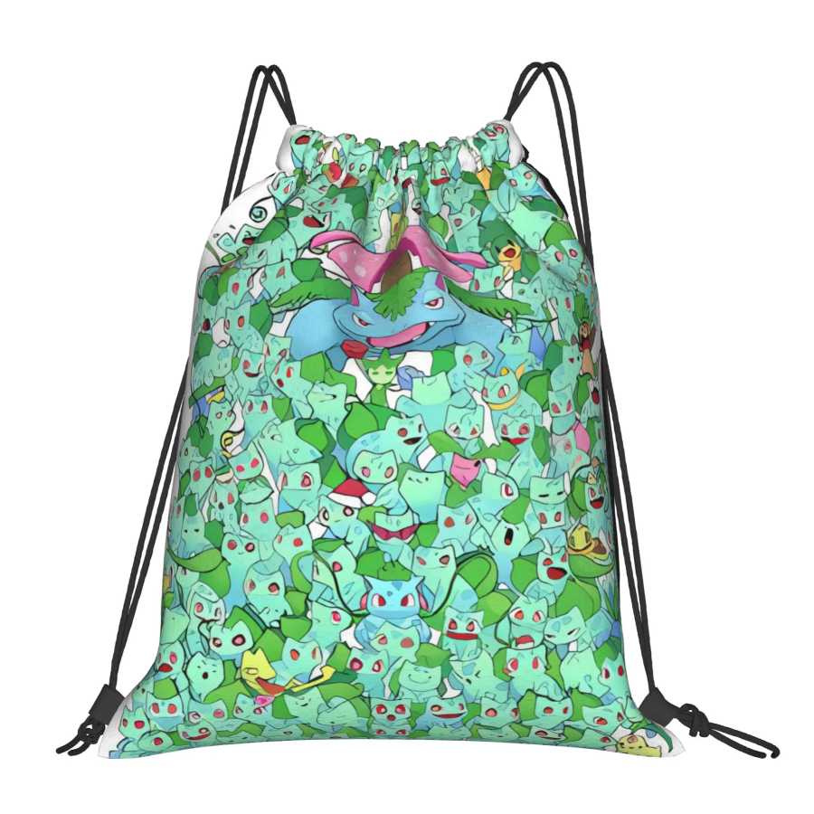 Спортивная сумка-мешок Bulbasaur Floral Anime на шнурке, водонепроницаемый ретро-рюкзак для мужчин, для йоги и спорта Сумки специального назначения