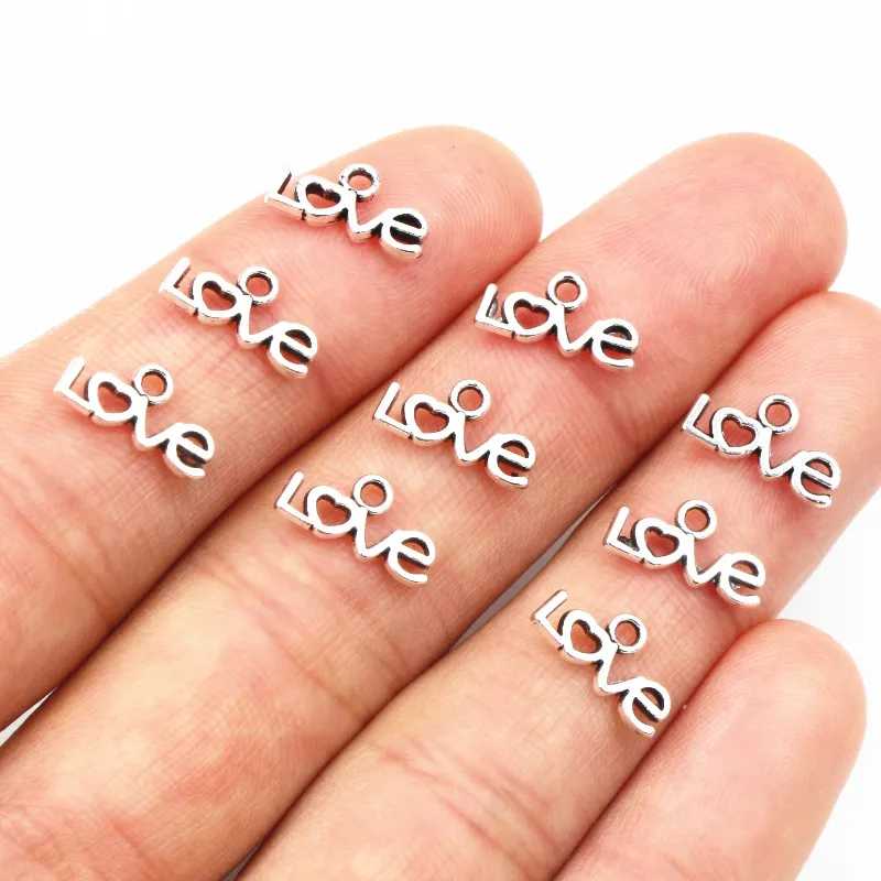 50 шт. 6x12 мм Античные посеребренные Подвески с надписью LOVE DIY аксессуары для изготовления ювелирных изделий для ожерелья и браслета Ювелирные изделия ручной работы