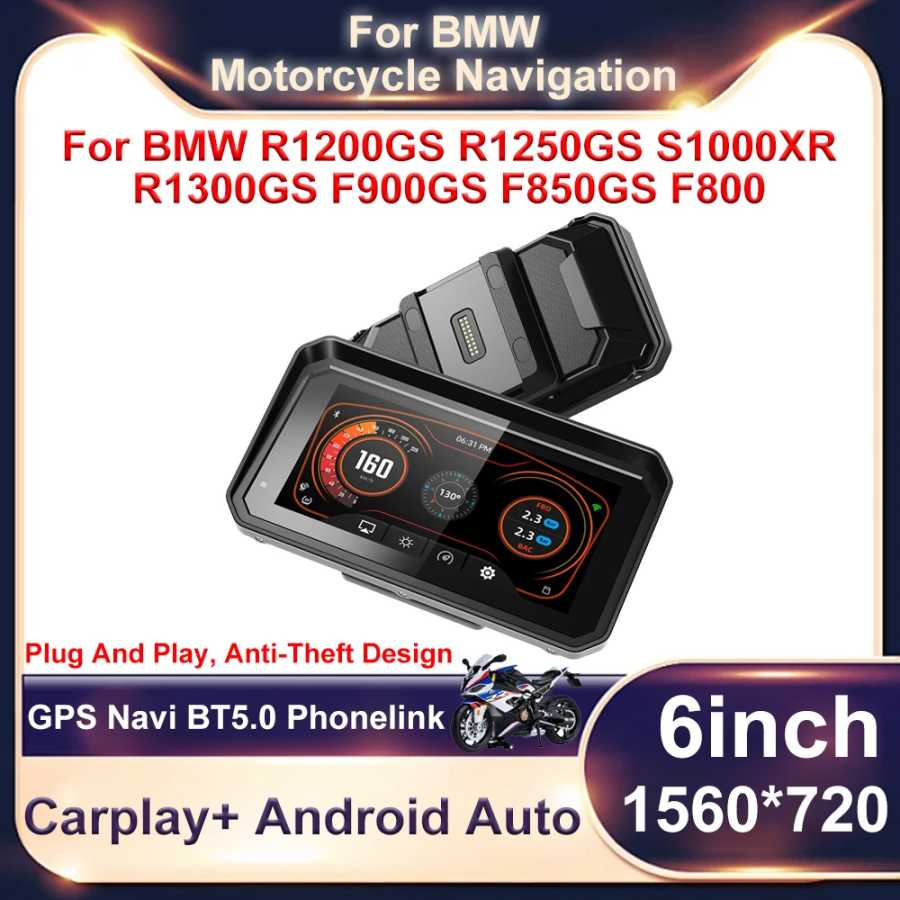 6 "для BMW R1200GS R1250GS S1000XR беспроводной CarPlay Moto Android Auto портативный цифровой мотоцикл 2K HD приборная панель GPS-навигация Аксессуары для мотоциклов