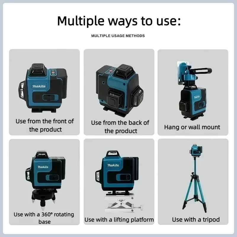 Фотография №5 товара Аккумулятор Makita 18В, 16-линейный 4D зеленый лазерный уровень, 360&deg; &deg;