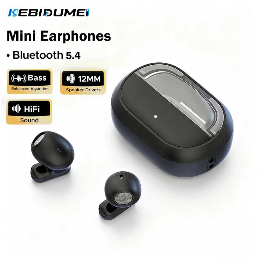 Наушники KEBIDUMEI Bluetooth 5.4, мини-наушники HiFi, стереофонические беспроводные наушники с шумоподавлением TWS, беспроводные наушники-вкладыши, гарнитуры Hands-free Портативное аудио и видео