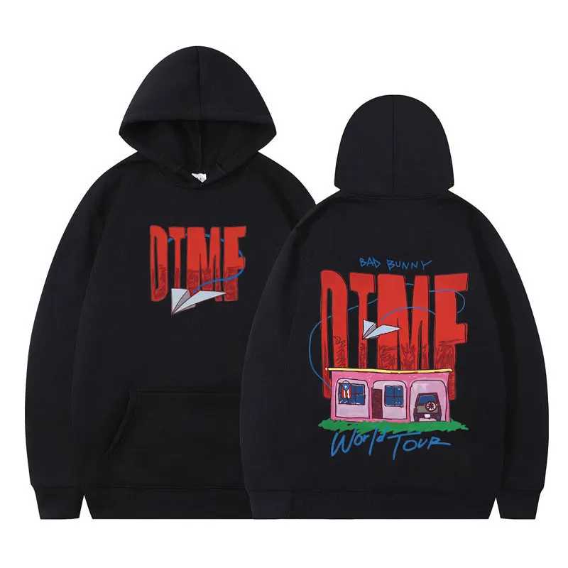 Толстовка с рисунком Singer Bad Bunny DTMF Album Tour для мужчин и женщин, модный пуловер, зимний Harajuku, повседневная толстовка высокого качества, топы Толстовки и свитшоты
