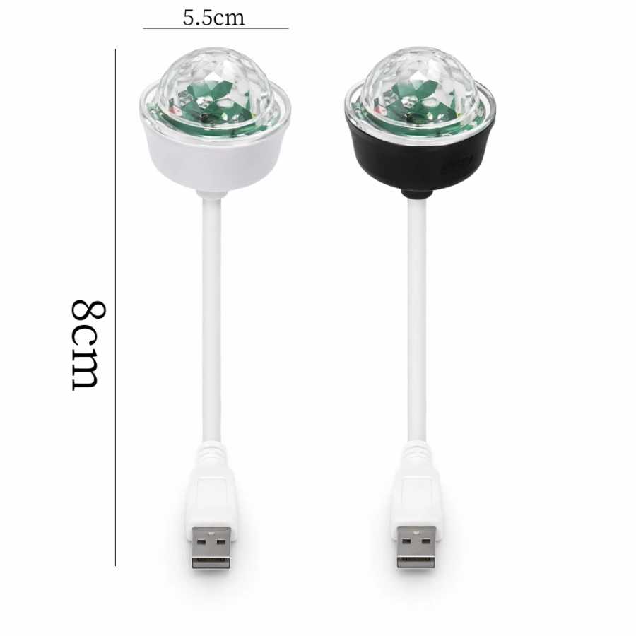 Фотография №5 товара Красочная вращающаяся USB-лампа с управлением звуком для вечеринок, рождественских трансляций,